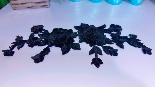 Black 3d flower (hat not included)