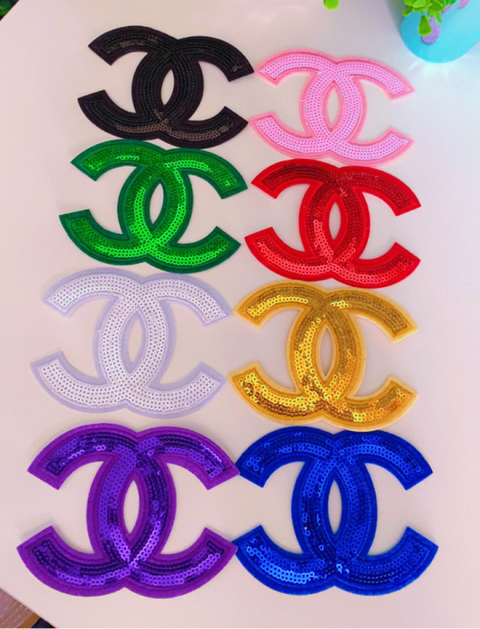 Sequin iron on patch set of 8