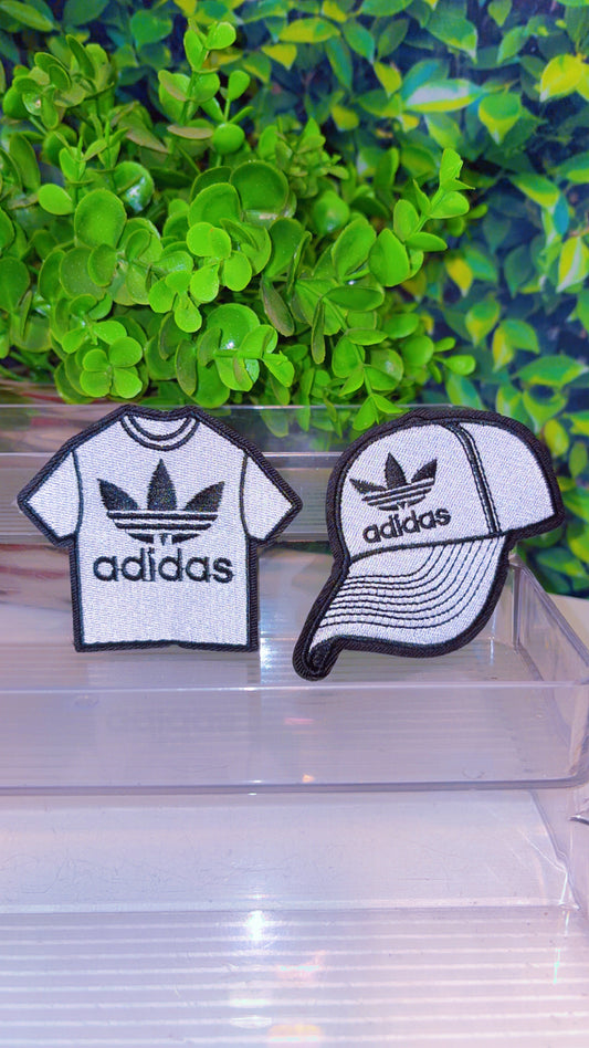 White Hat shirt iron on patch set