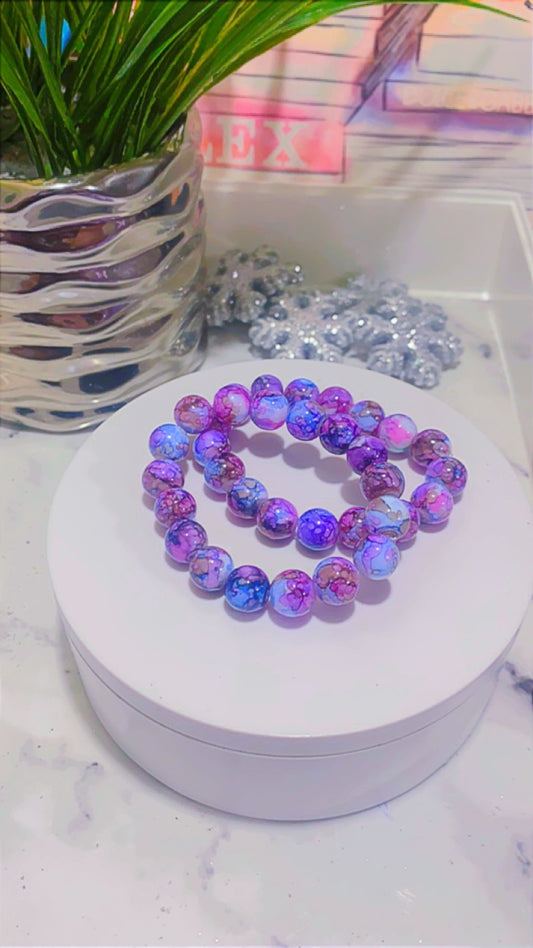 Purple Party Beaded Bracelet (1)