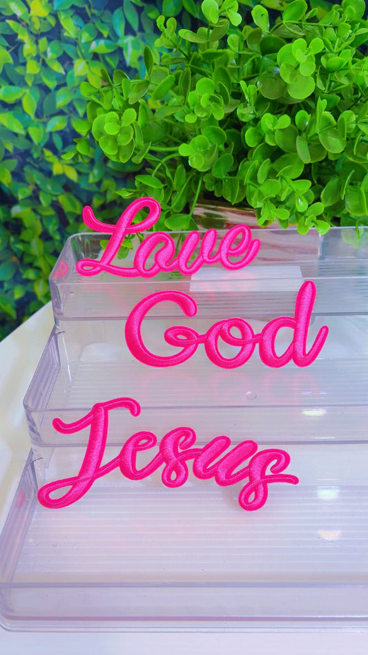 Pink statement patch set of 3