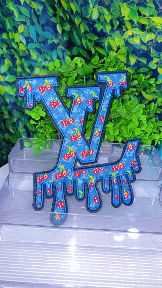 Big Cherry Denim iron on patch