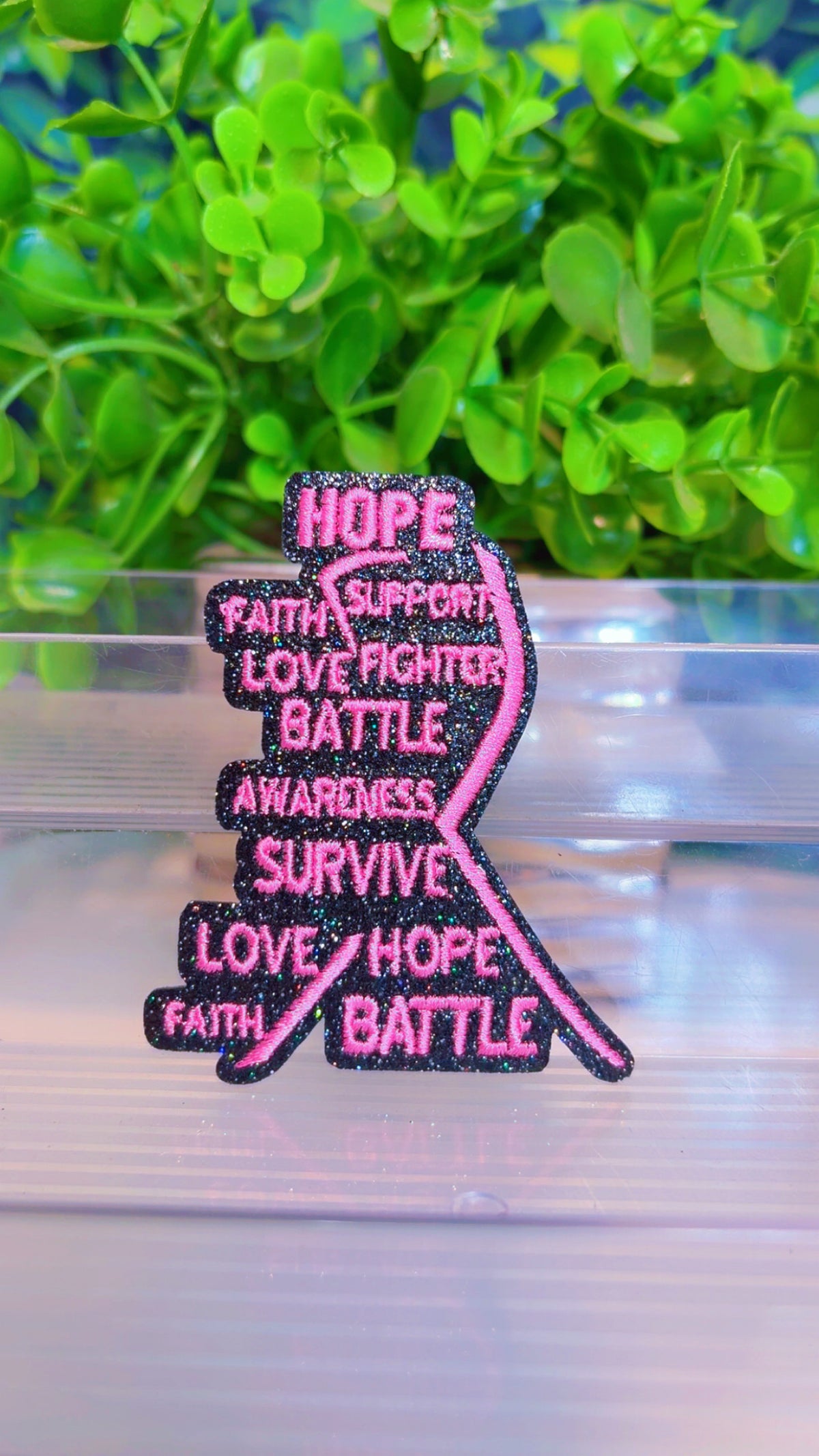 Breast cancer iron on patch