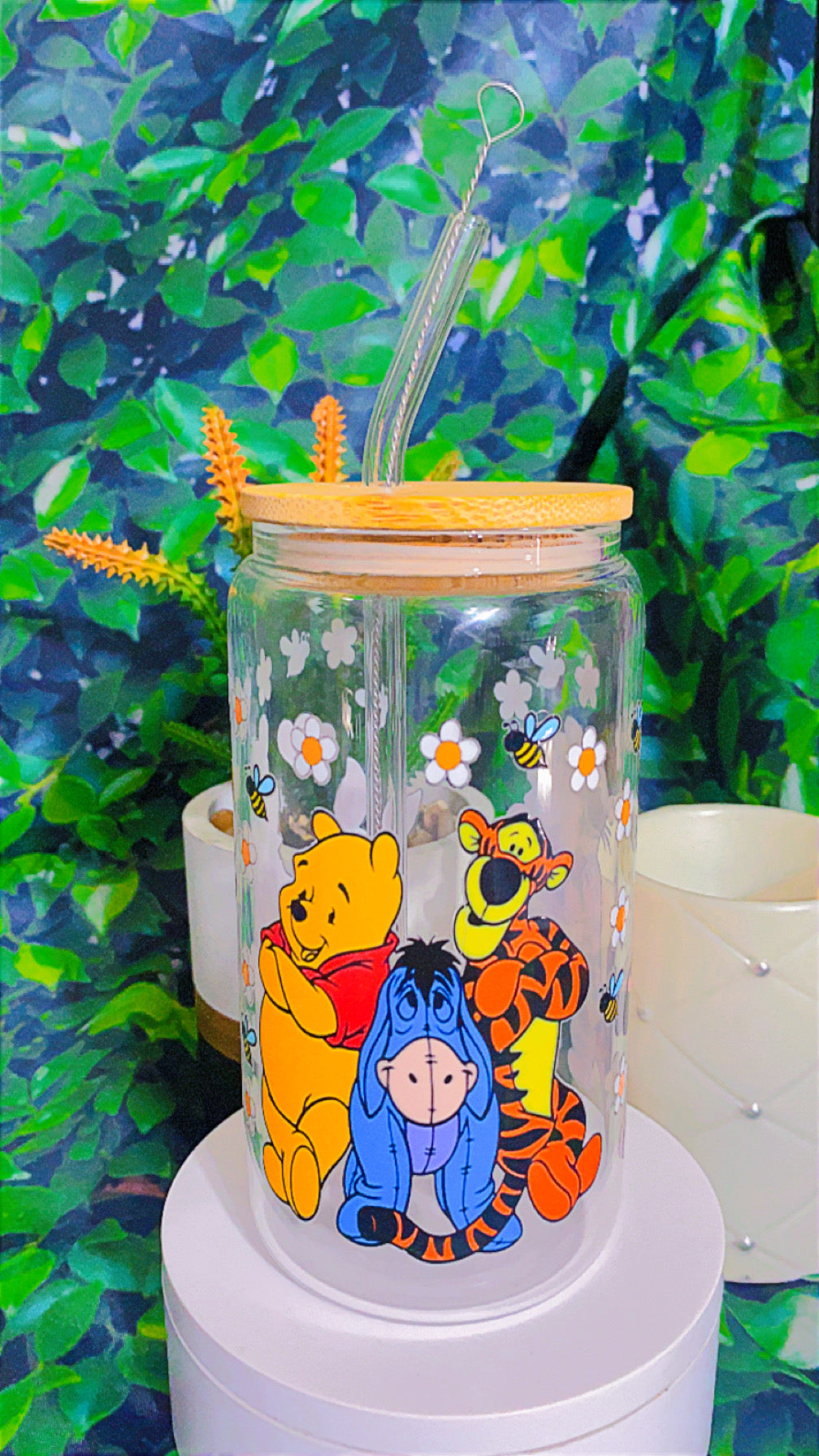 16oz Pooh glass tumbler