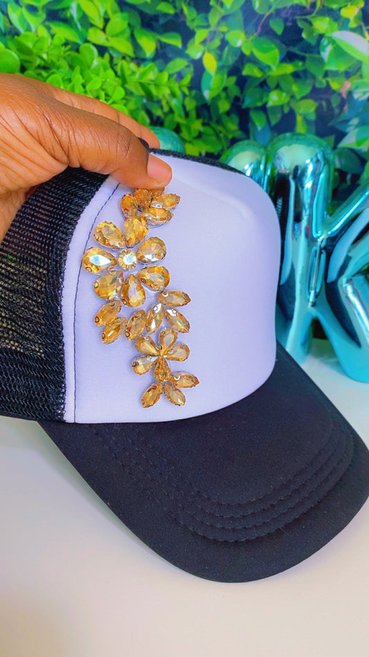 Golden blossom jewel appliqué (hat not included)