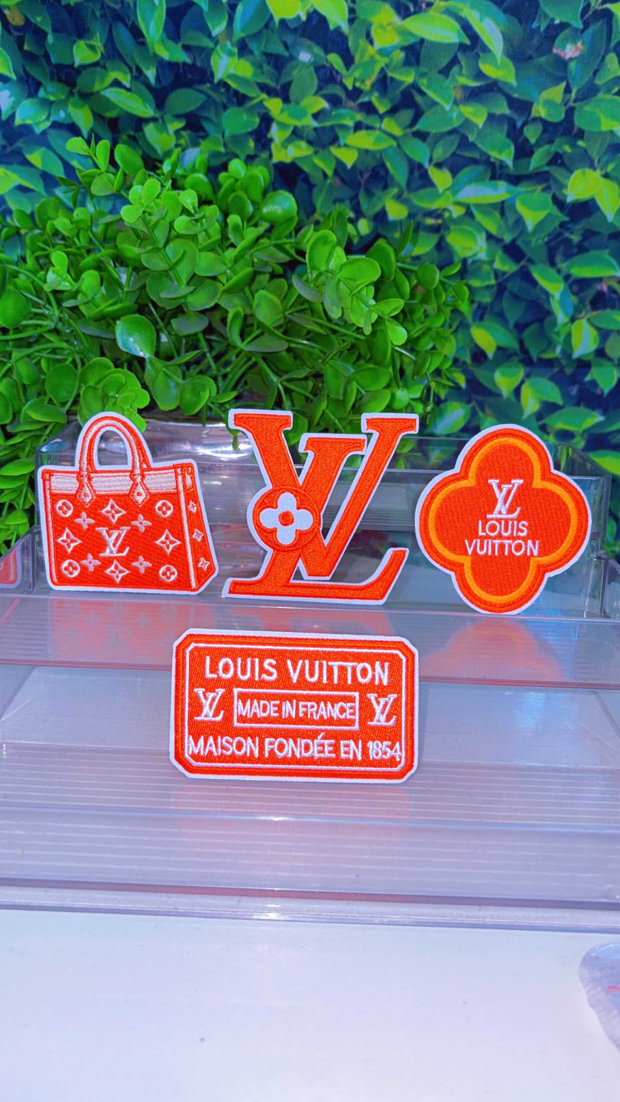Orange iron on patch set