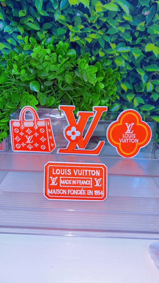Orange iron on patch set