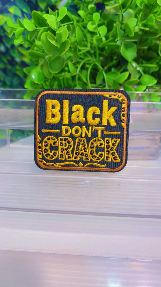 Black don’t crack iron on patch