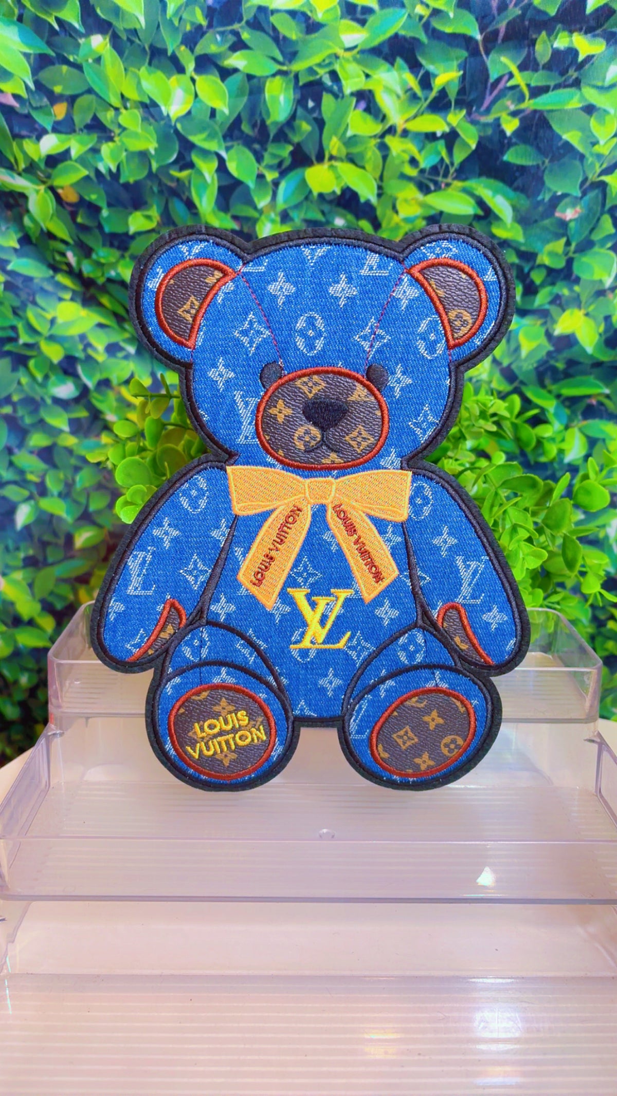Big Denim lux bear iron on patch