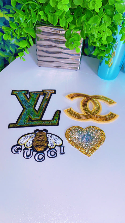 Sequin iron on patch set