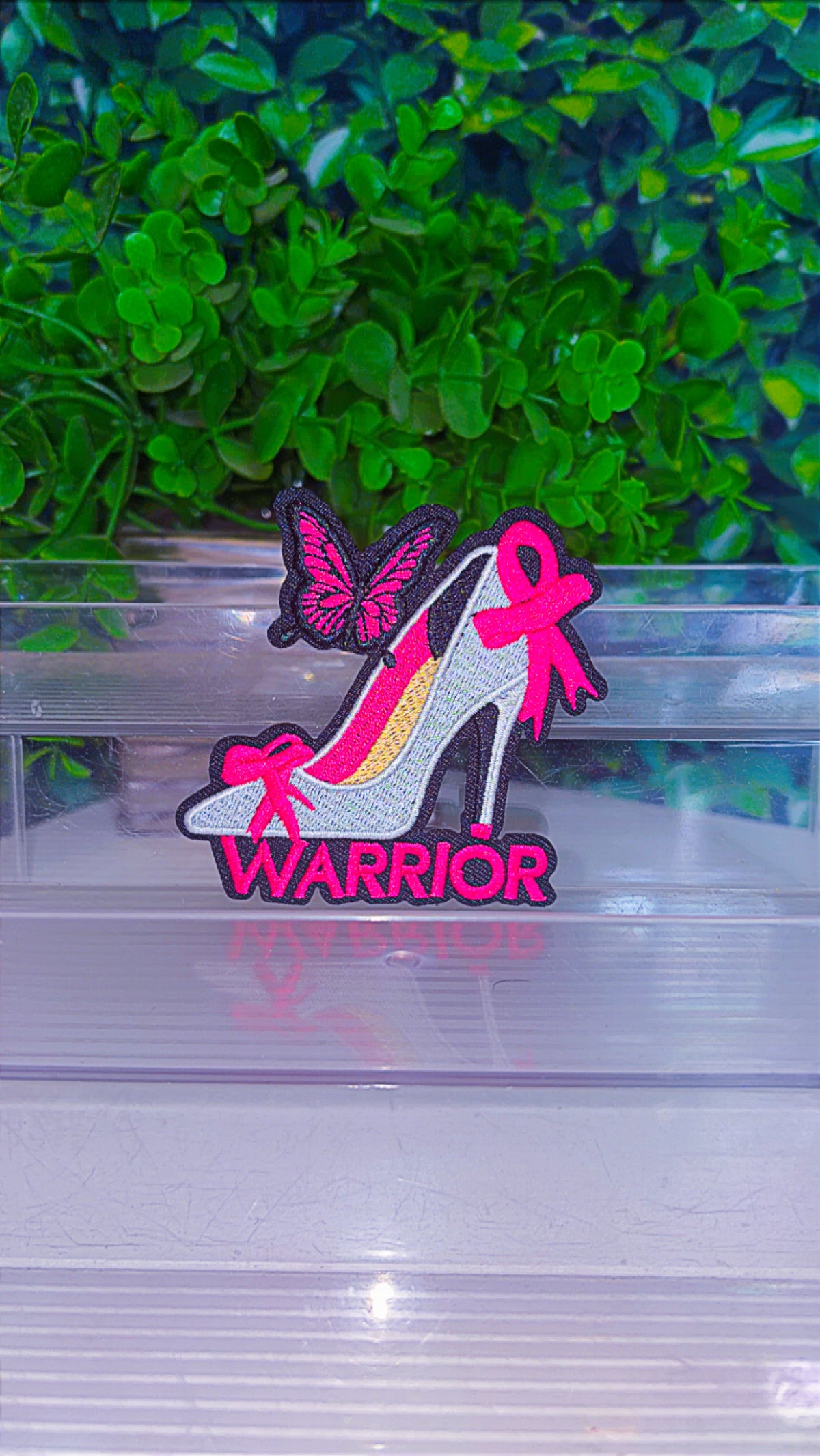 Breast cancer warrior iron on patch