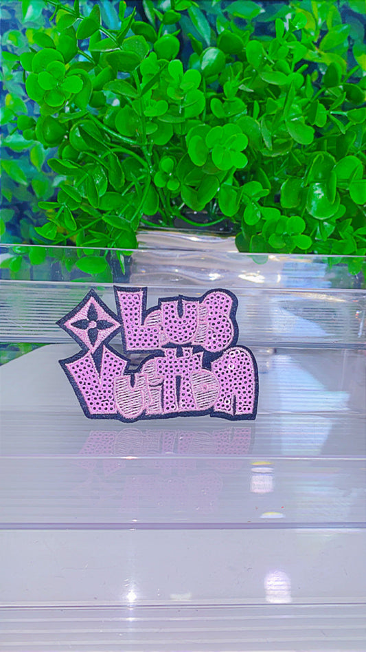 Small pink sequin iron on patch