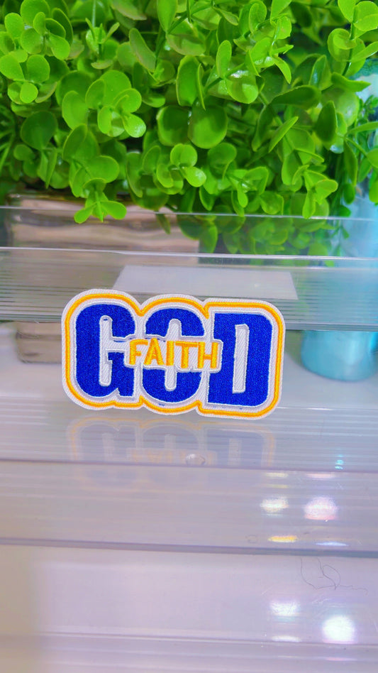 God faith iron on patch