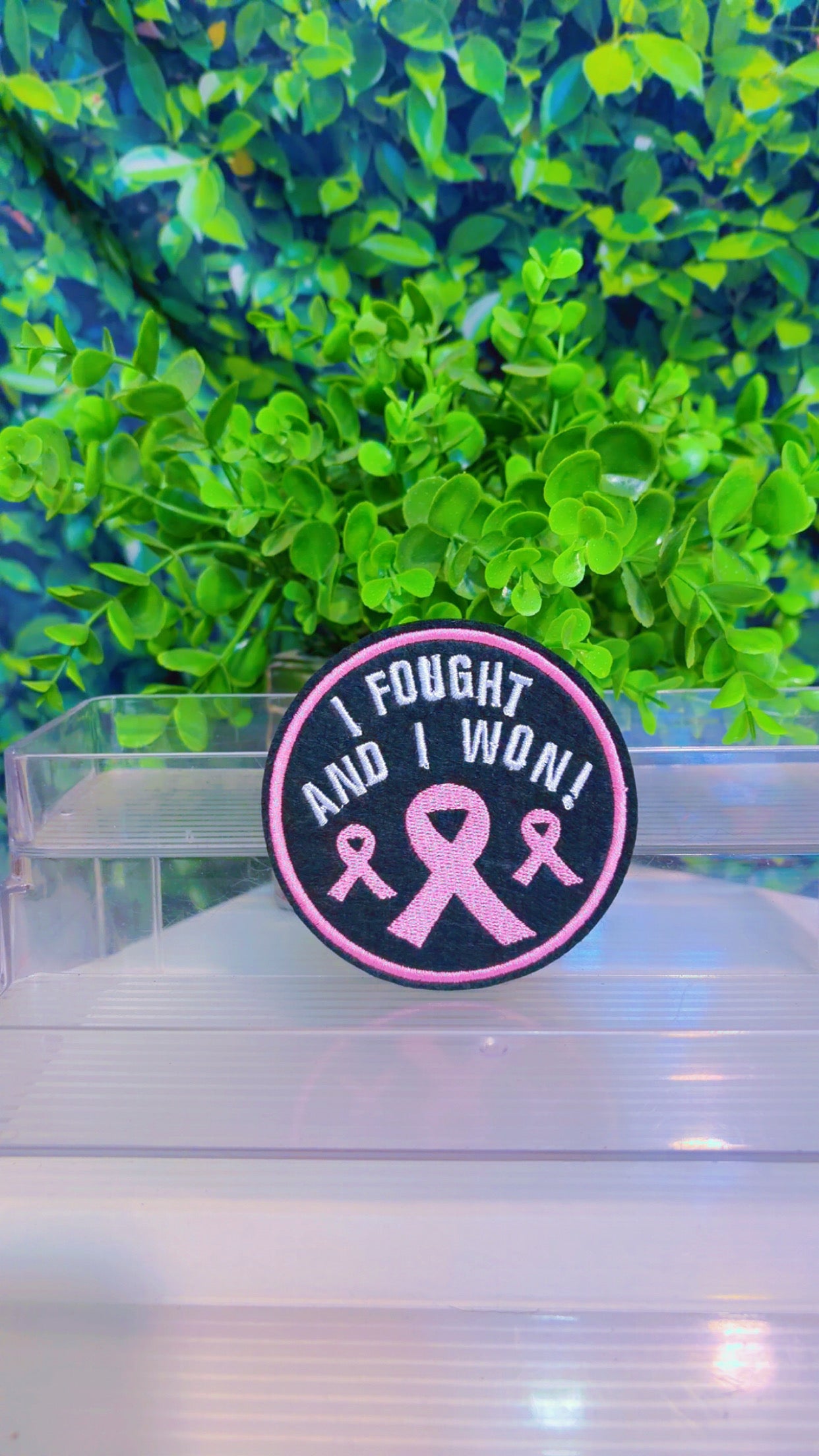 Breast cancer awareness iron on patch