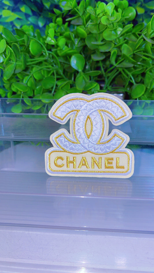 Gold and cream iron on patch
