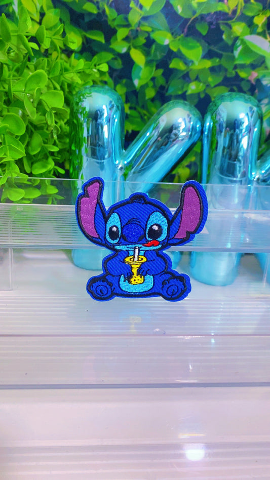 Blue character iron on patch