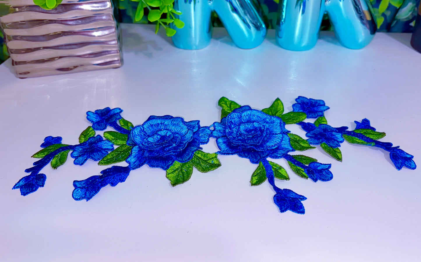 Blue 3d flower (hat not included)