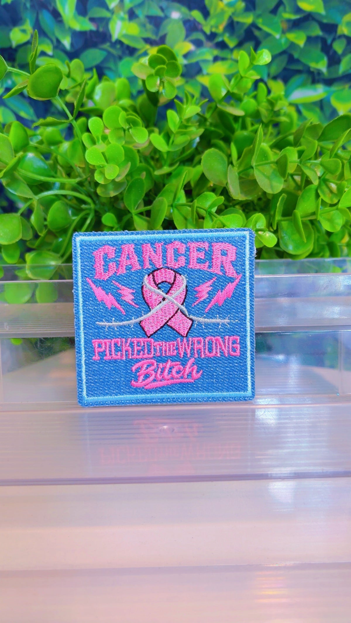 Breast cancer iron on patch