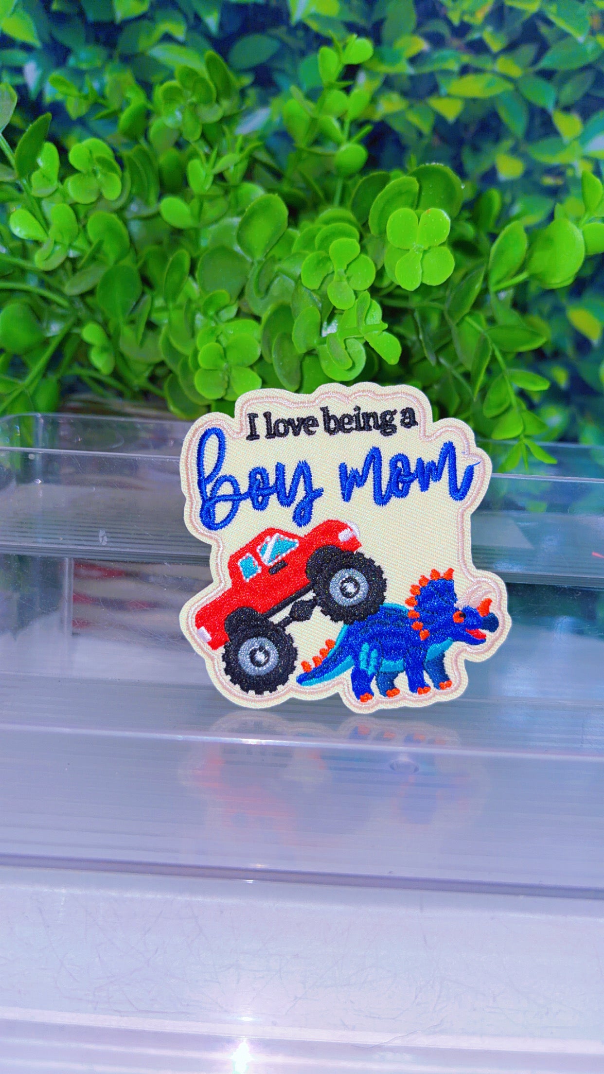Boy mom iron on patch