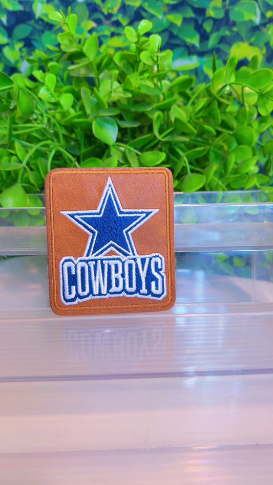 Leather sports iron on patch