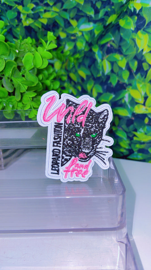 Wild and free leopard fashion iron on patch
