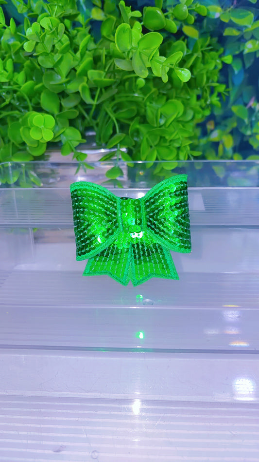 Sequin bow iron on patch (9 color options)