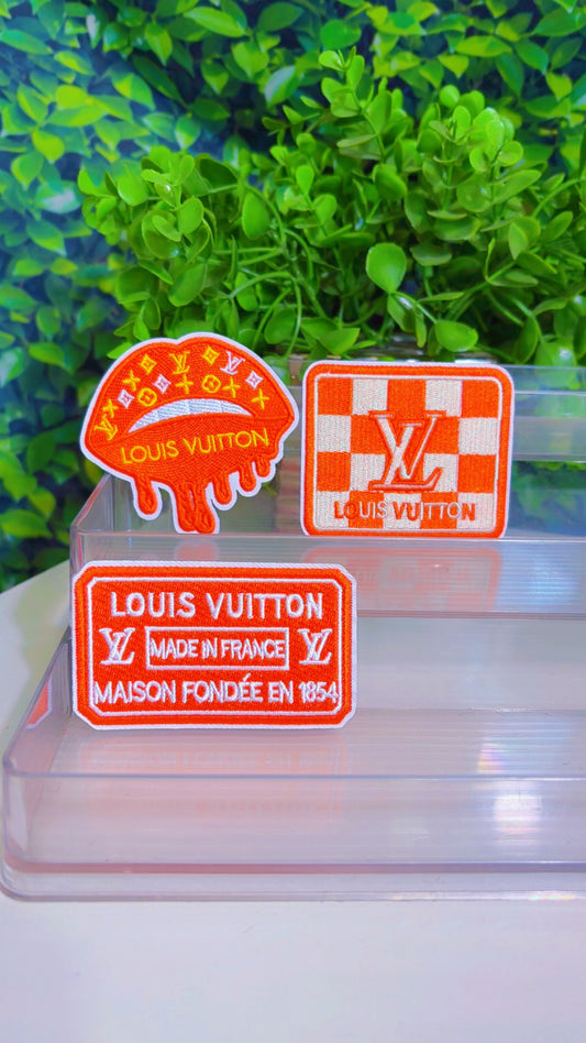 Orange iron on patch set