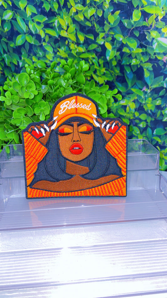 Blessed medium iron on patch