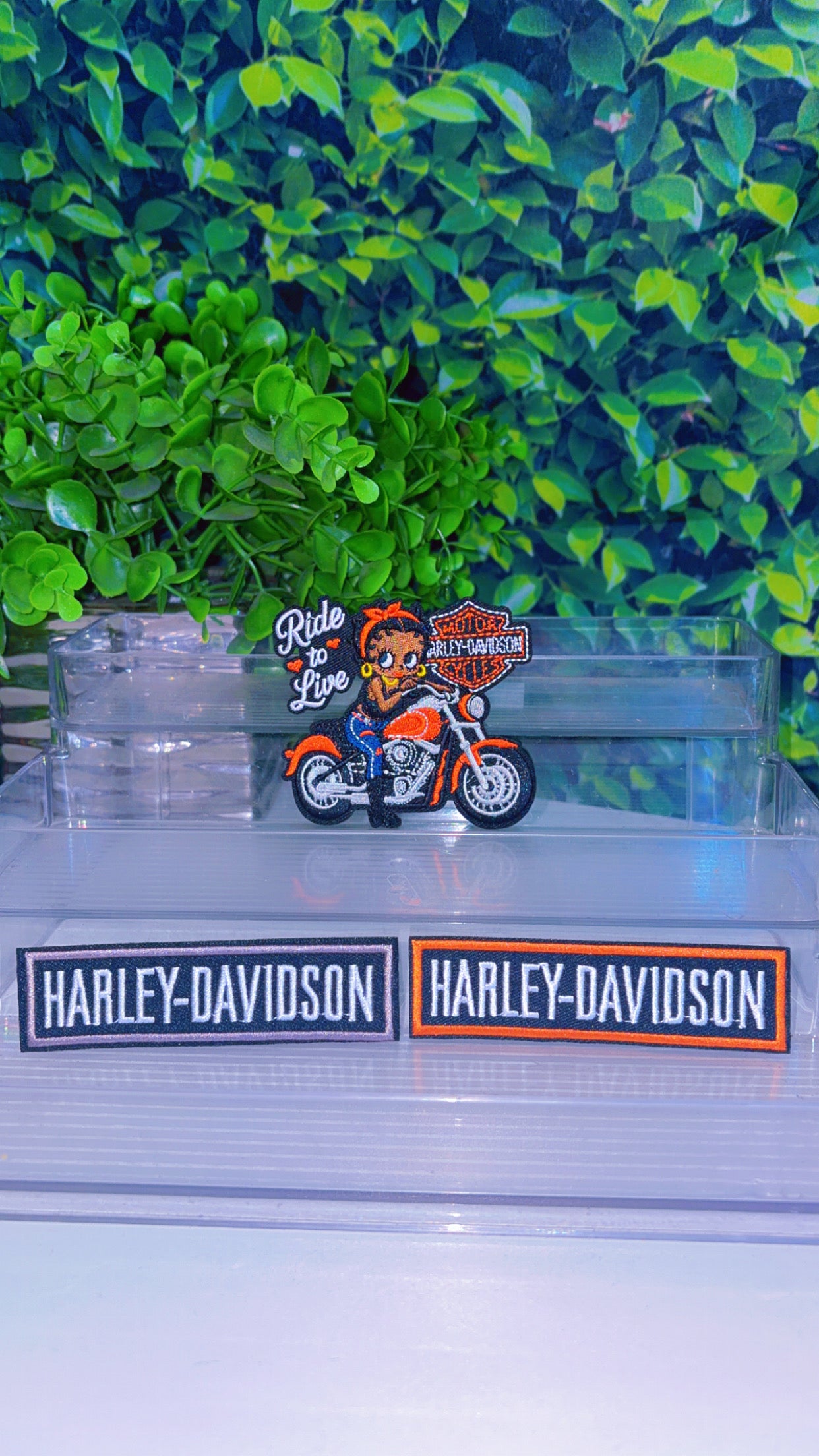 Harley iron on patch set