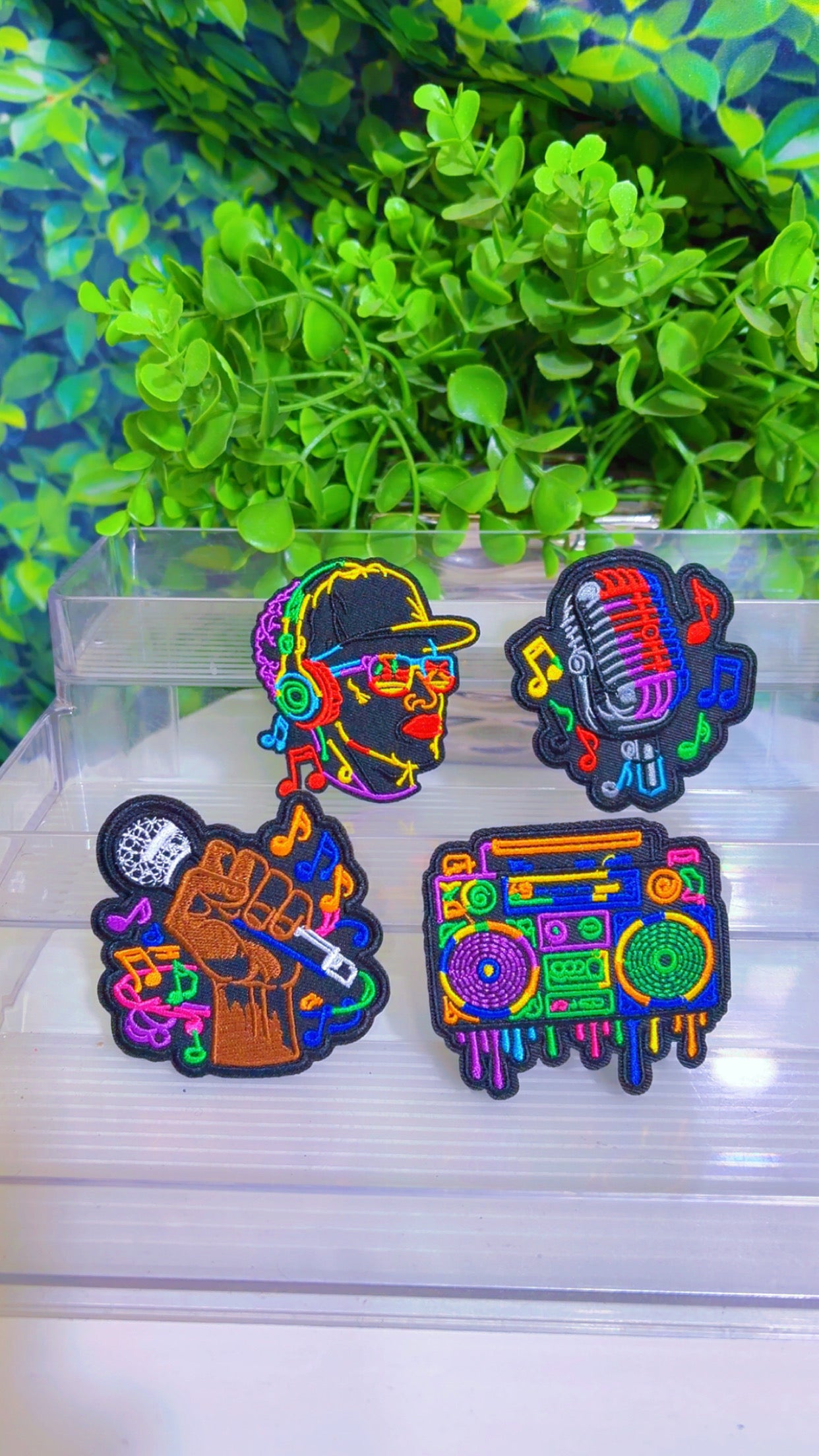 Colorful music iron on patch set