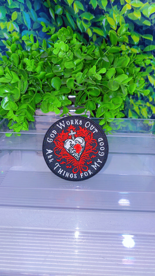 God works out all things for my good iron on patch