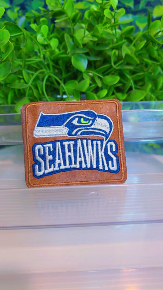 Leather sports iron on patch