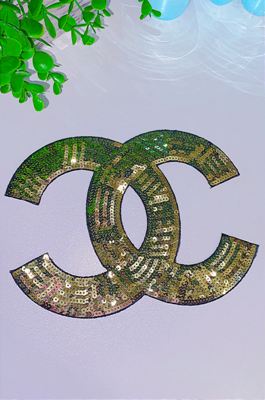 Gold Sequin iron on patch