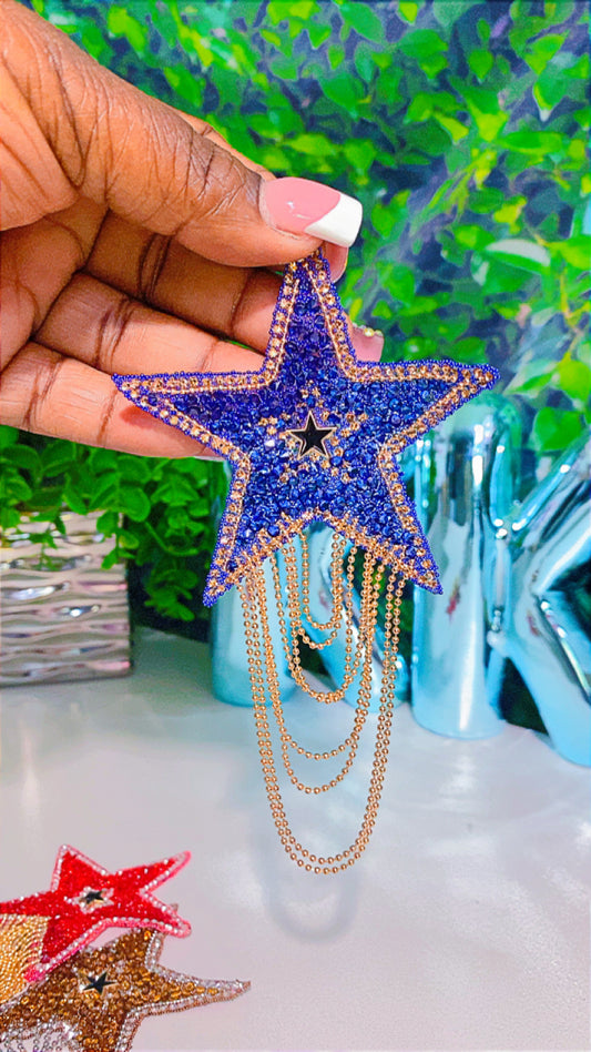 Blue bling dangle patch