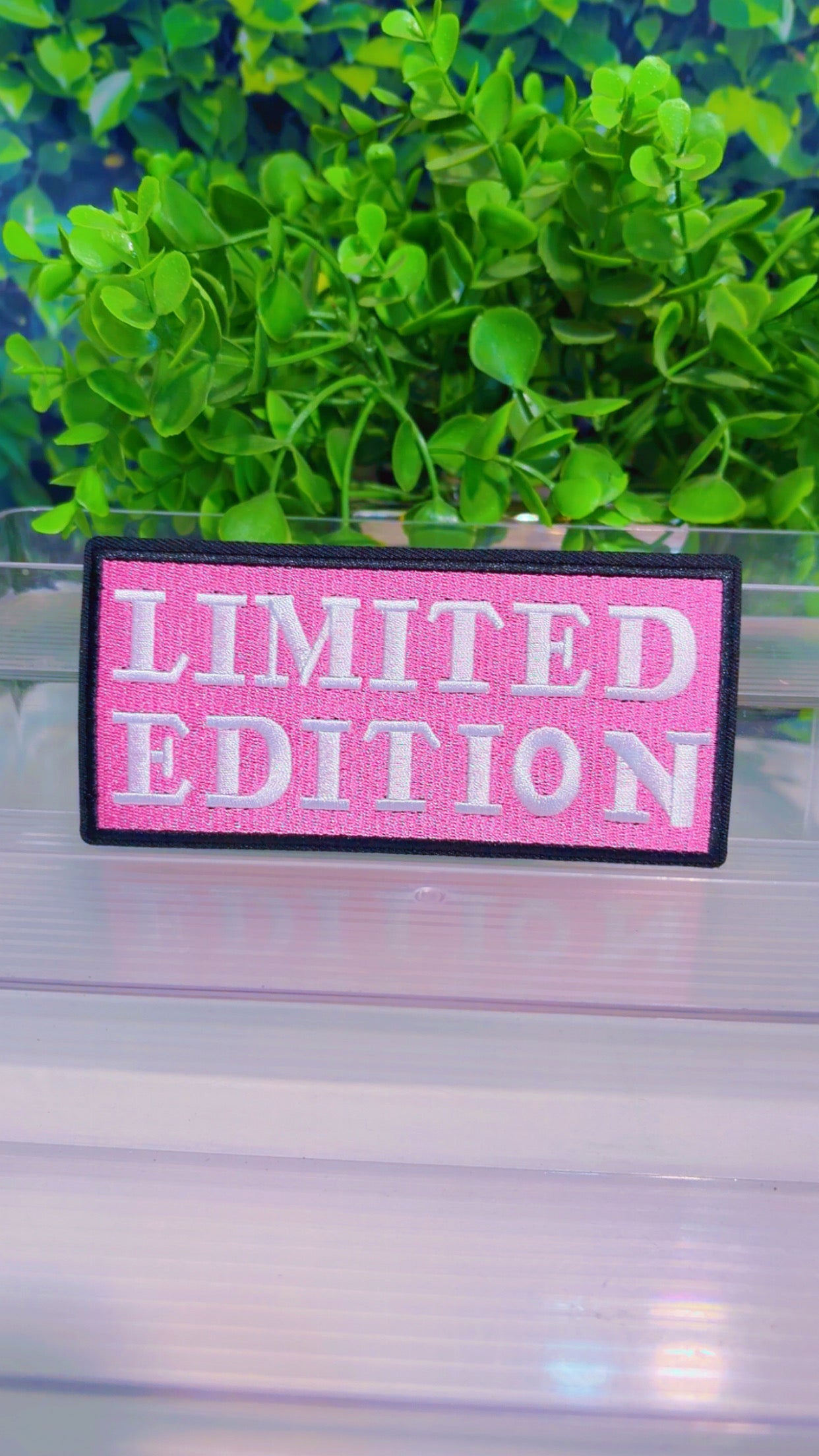 Pink limited edition medium iron on patch