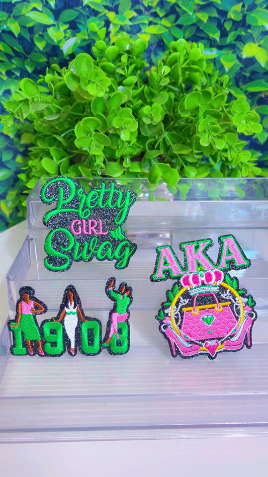Sorority iron on patch set