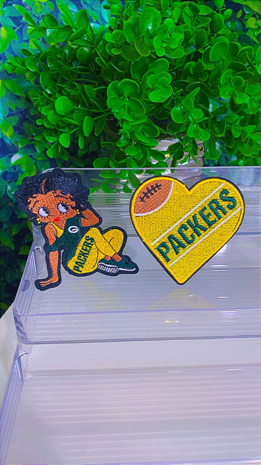 Betty packers iron on patch set