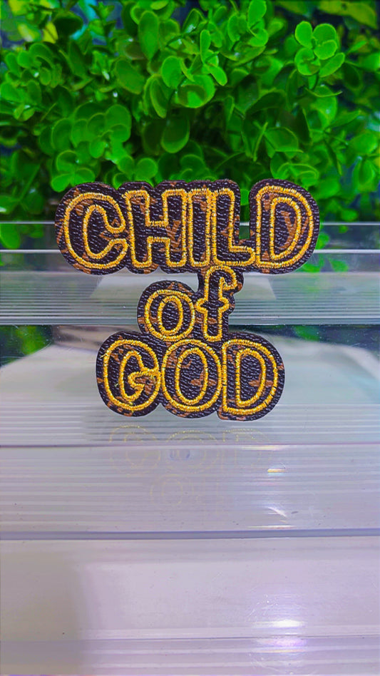 Leather child of God iron on patch