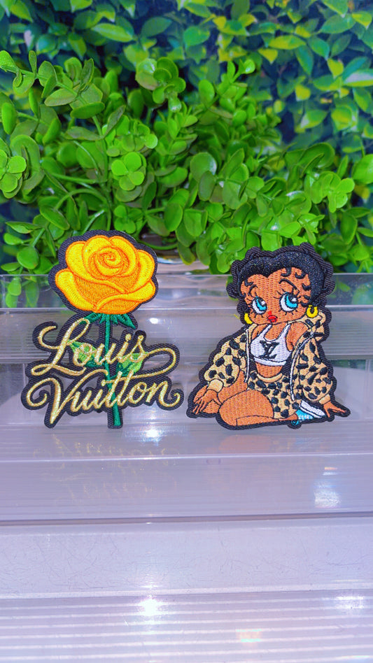 Yellow iron on patch set