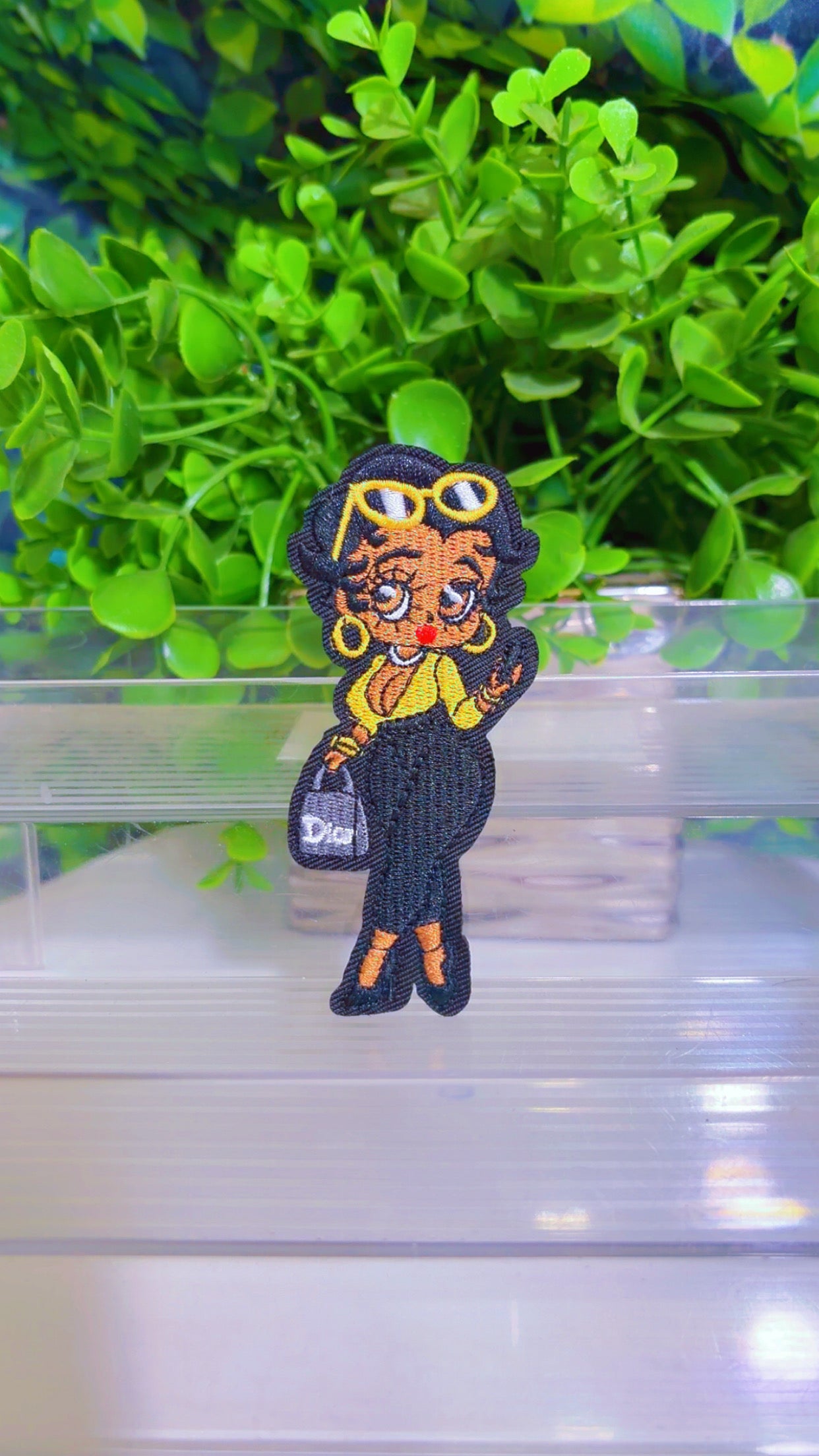 Lady iron on patch