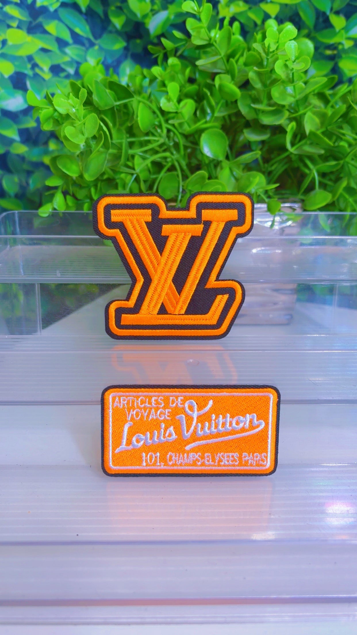 Orange iron on patch set