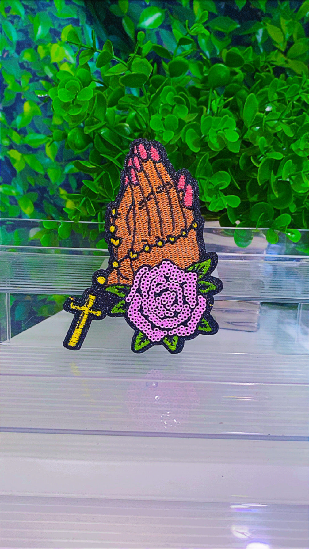 Praying hands ( 3 color options) iron on patch