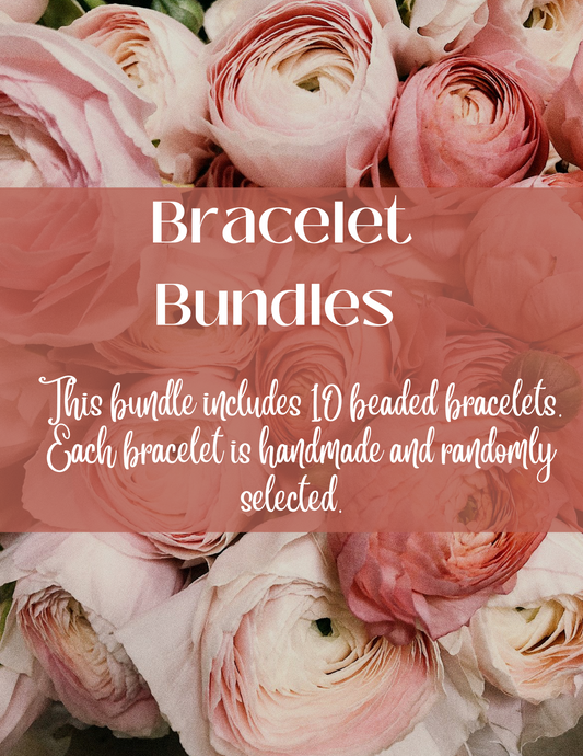 Random beaded bracelet bundle (includes 10 beaded bracelets, randomly selected)