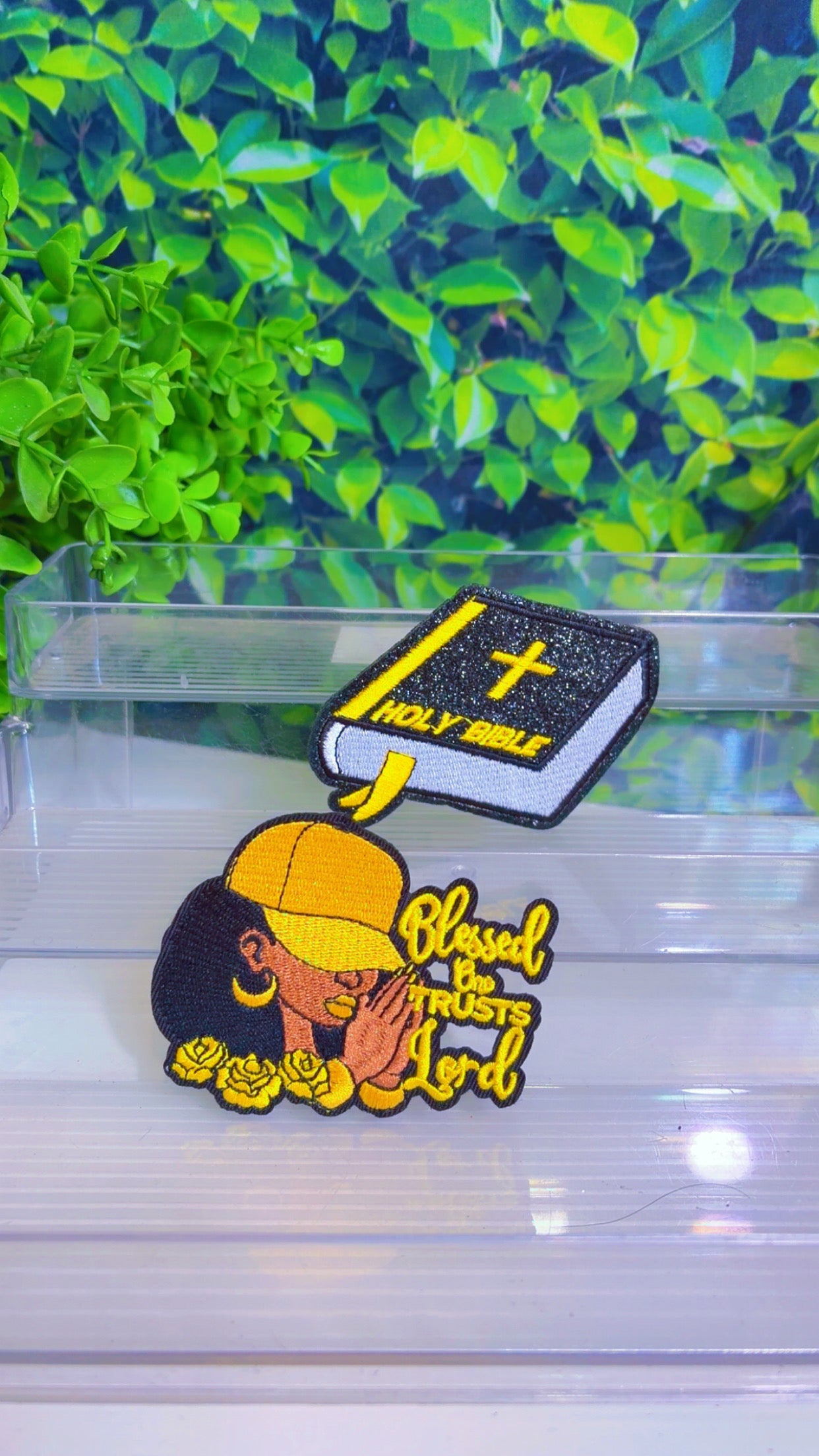 Christian based iron on patch set