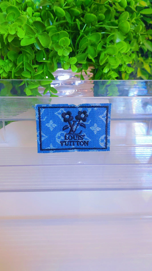 Denim flower iron on patch