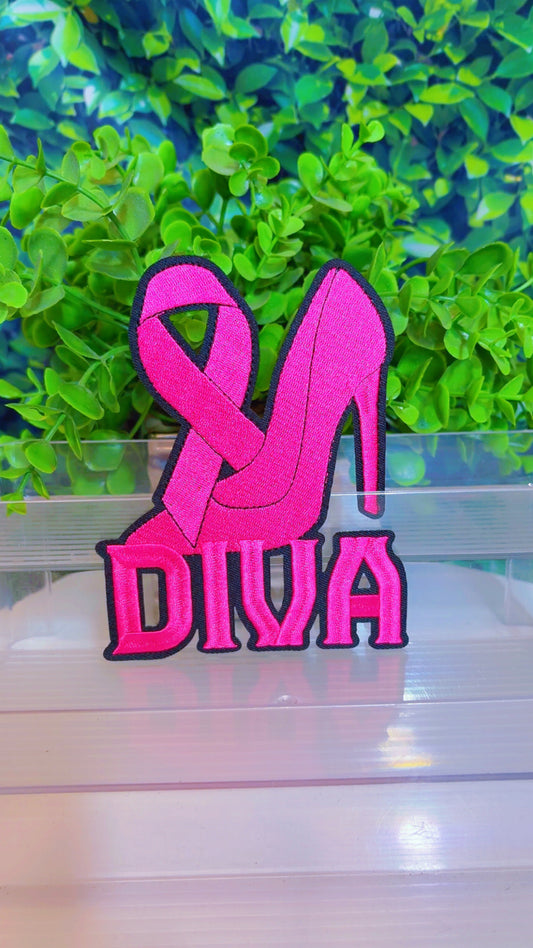 Medium breast cancer iron on patch