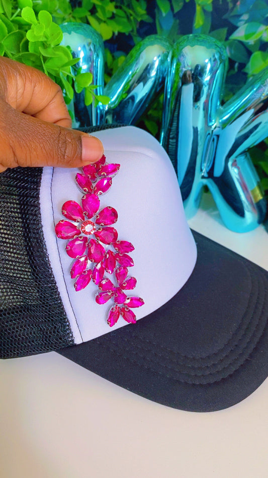 Purple blossom jewel appliqué (hat not included)