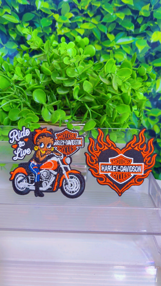 Harley fire featuring Betty iron on patch set
