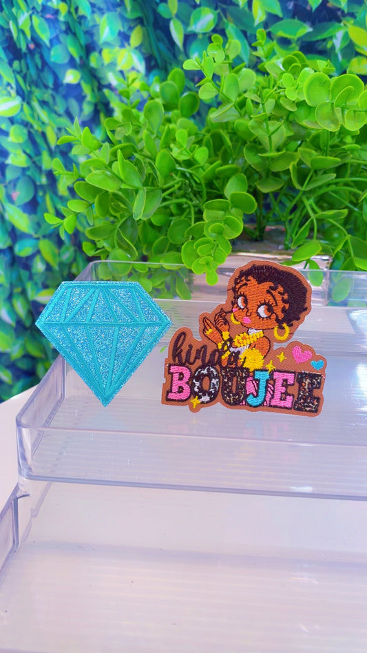 Kinda Boujee diamond iron on patch set