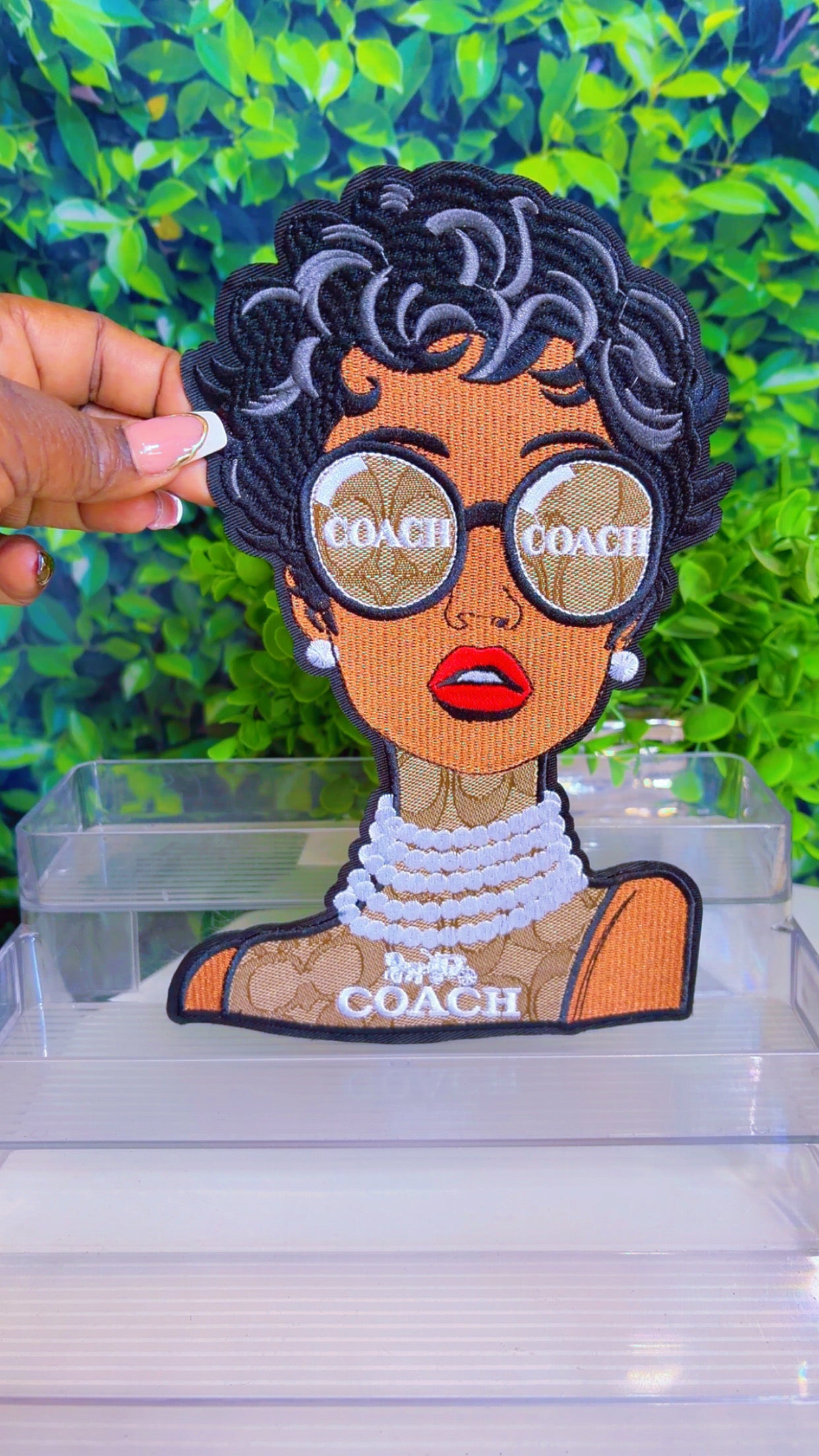 10 inch lady iron on patch